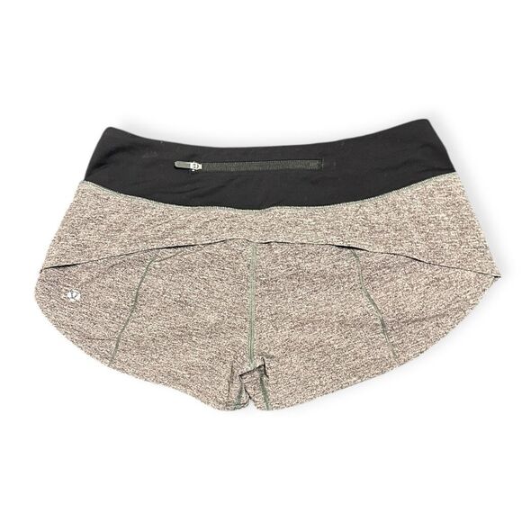LULULEMON Women’s Heather Lux Multi Black / Black Speed Up Low Rise 2.5” Shorts - Picture 6 of 8